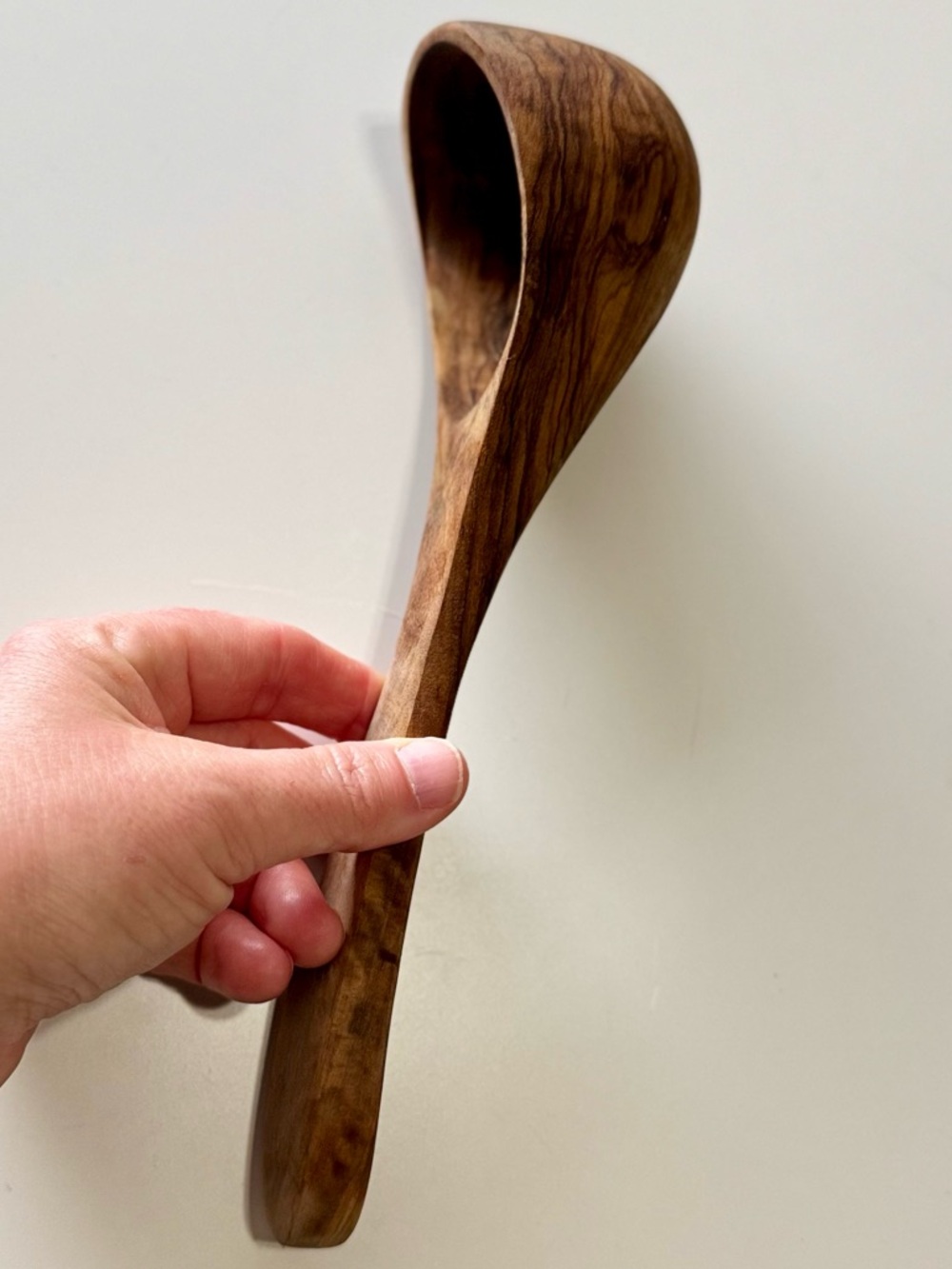 VINTAGE Old Hand-Carved Wooden Spoon Cooking Ladle